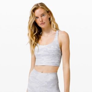 EUC Lululemon Energy Long Line Bra White Camo